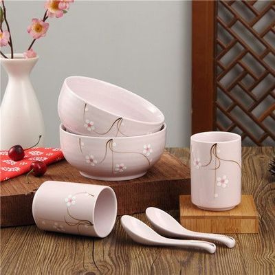 日式陶瓷手繪面湯碗 小清新田園風(fēng)的創(chuàng)意家居餐具